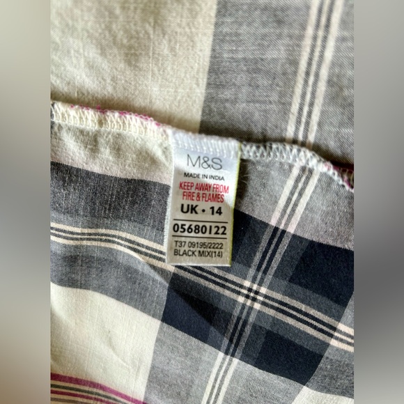 M&S Women 14 Uk Button Down Cover Up Blouson Striped Strap Sleeve Multi Color - Picture 6 of 8